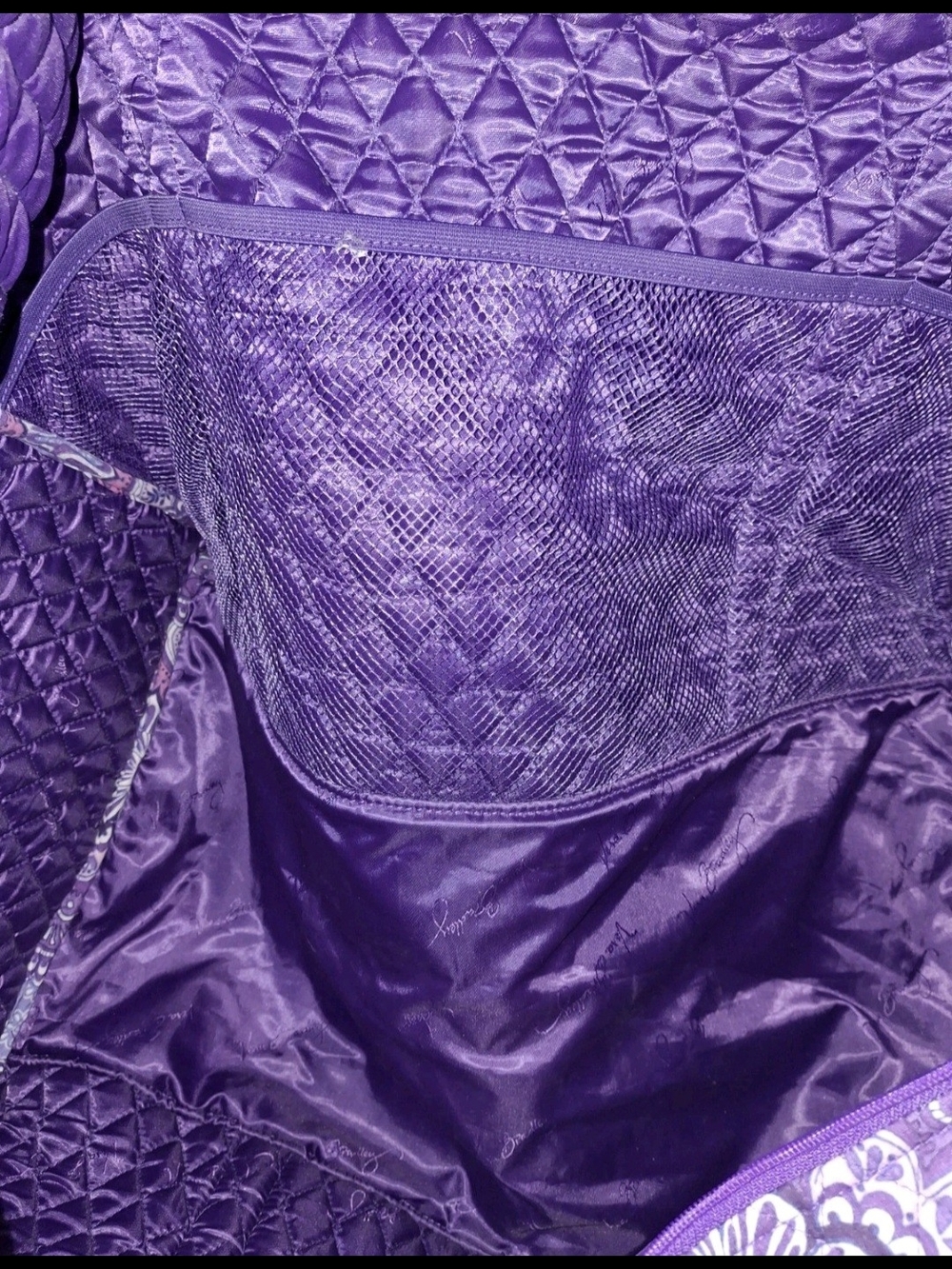Vera Bradley Purple Patterned Women’s Duffle Tote Bag - Picture 6 of 7